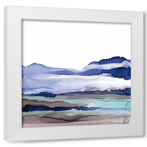 Bluescape I White Modern Wood Framed Art Print by Paschke, Chris