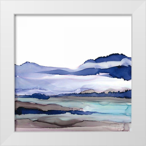 Bluescape I White Modern Wood Framed Art Print by Paschke, Chris