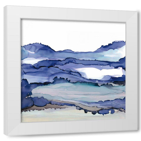 Bluescape II White Modern Wood Framed Art Print by Paschke, Chris