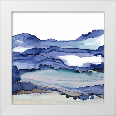Bluescape II White Modern Wood Framed Art Print by Paschke, Chris