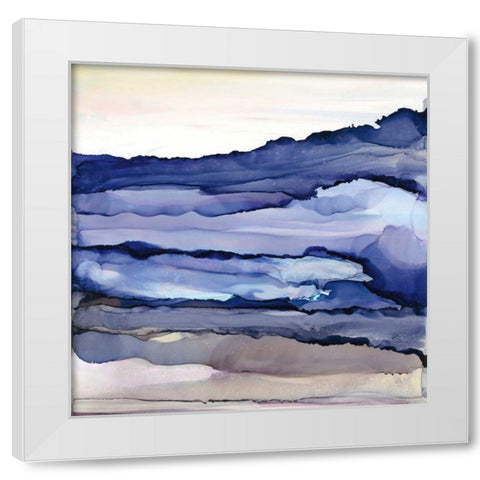 Bluescape III White Modern Wood Framed Art Print by Paschke, Chris