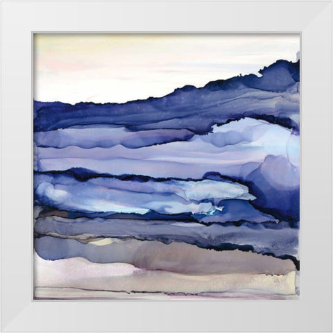Bluescape III White Modern Wood Framed Art Print by Paschke, Chris