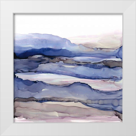 Bluescape IV White Modern Wood Framed Art Print by Paschke, Chris