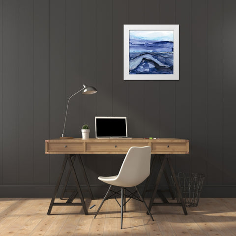 Bluescape V White Modern Wood Framed Art Print by Paschke, Chris