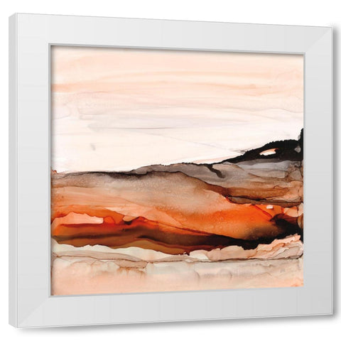 Orangescape I White Modern Wood Framed Art Print by Paschke, Chris