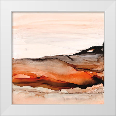 Orangescape I White Modern Wood Framed Art Print by Paschke, Chris