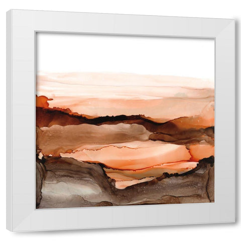 Orangescape II White Modern Wood Framed Art Print by Paschke, Chris