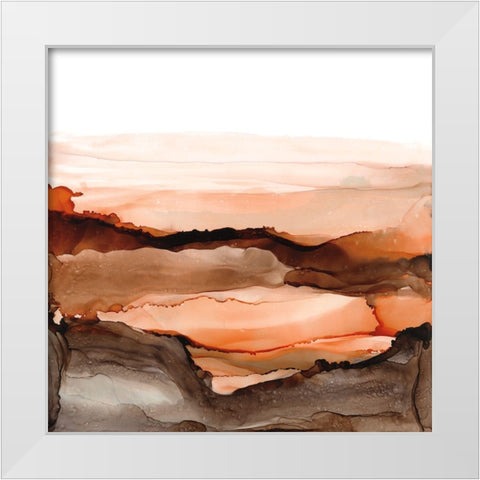 Orangescape II White Modern Wood Framed Art Print by Paschke, Chris
