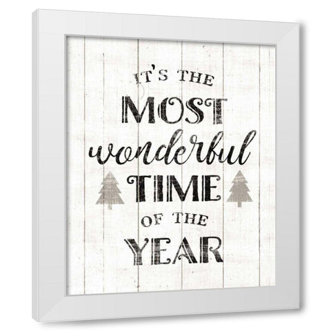 Wonderful Time Neutral White Modern Wood Framed Art Print by Wild Apple Portfolio