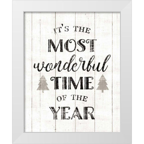 Wonderful Time Neutral White Modern Wood Framed Art Print by Wild Apple Portfolio
