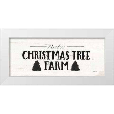 Christmas in the Heartland VI BW White Modern Wood Framed Art Print by Wiens, James