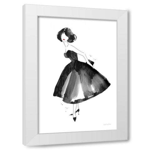 Fashion Debutante White Modern Wood Framed Art Print by Charro, Mercedes Lopez
