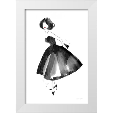 Fashion Debutante White Modern Wood Framed Art Print by Charro, Mercedes Lopez