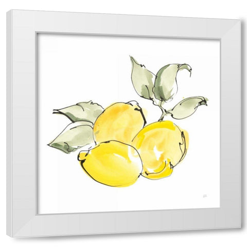 Lemons II White Modern Wood Framed Art Print by Paschke, Chris