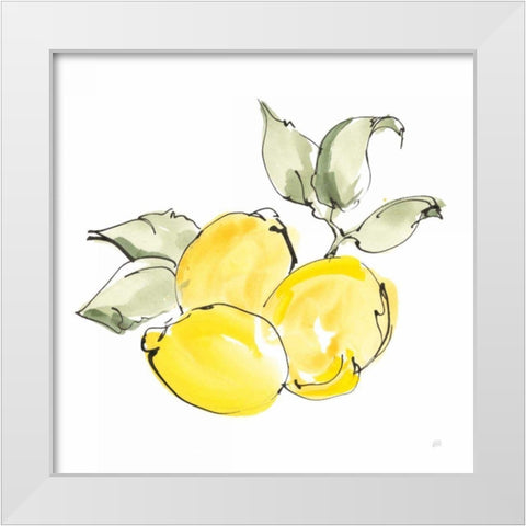 Lemons II White Modern Wood Framed Art Print by Paschke, Chris