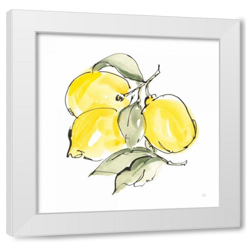 Lemons III White Modern Wood Framed Art Print by Paschke, Chris