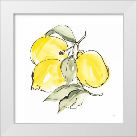 Lemons III White Modern Wood Framed Art Print by Paschke, Chris