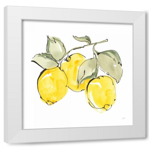 Lemons IV White Modern Wood Framed Art Print by Paschke, Chris