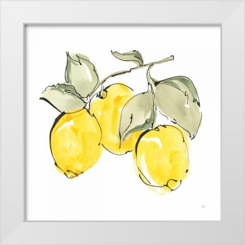 Lemons IV White Modern Wood Framed Art Print by Paschke, Chris