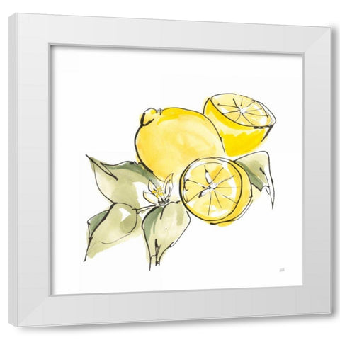 Lemon Still Life I White Modern Wood Framed Art Print by Paschke, Chris