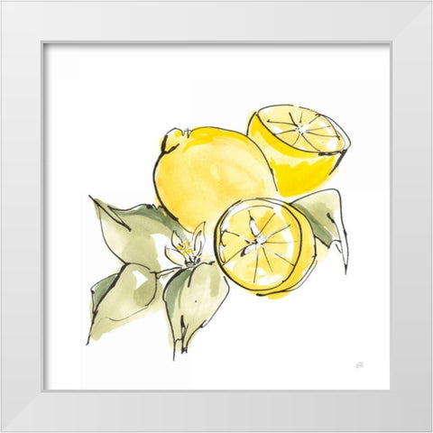 Lemon Still Life I White Modern Wood Framed Art Print by Paschke, Chris