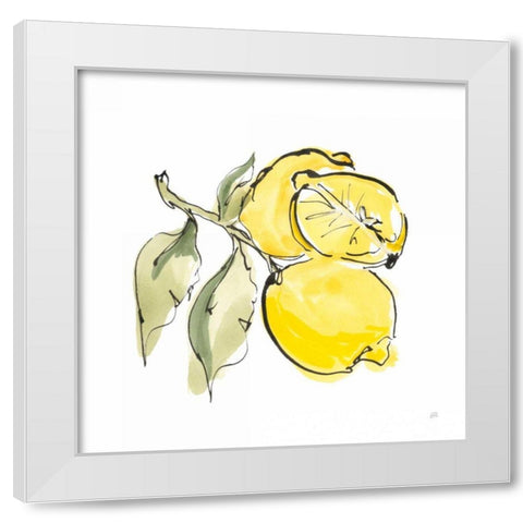 Lemon Still Life II White Modern Wood Framed Art Print by Paschke, Chris