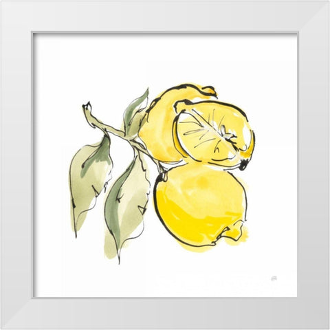 Lemon Still Life II White Modern Wood Framed Art Print by Paschke, Chris