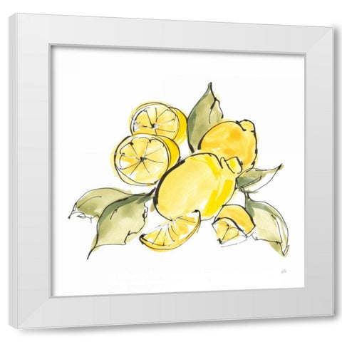 Lemon Still Life III White Modern Wood Framed Art Print by Paschke, Chris