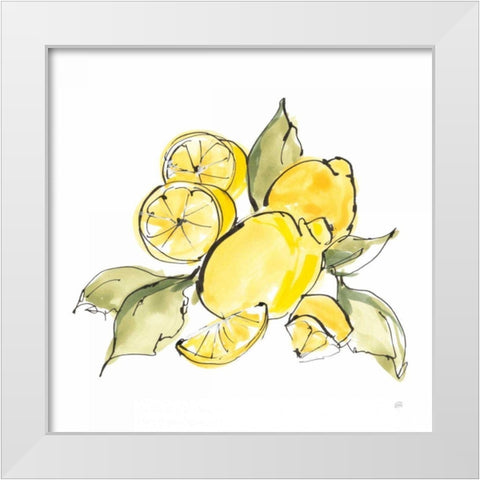 Lemon Still Life III White Modern Wood Framed Art Print by Paschke, Chris