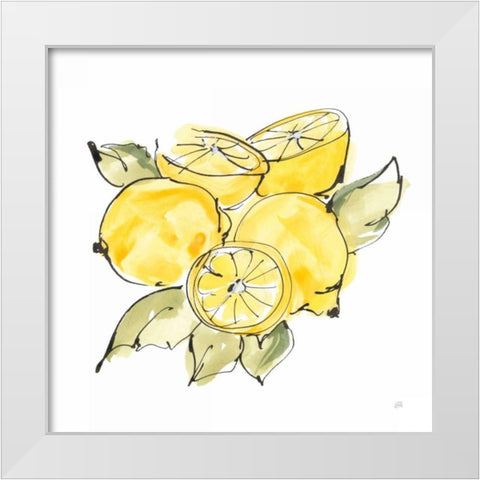 Lemon Still Life IV White Modern Wood Framed Art Print by Paschke, Chris