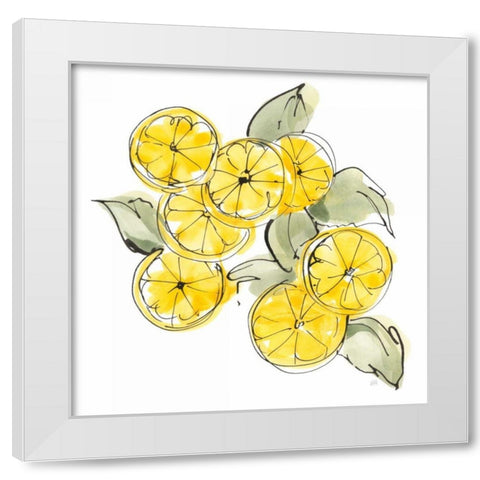 Cut Lemons I White Modern Wood Framed Art Print by Paschke, Chris