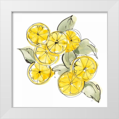 Cut Lemons I White Modern Wood Framed Art Print by Paschke, Chris