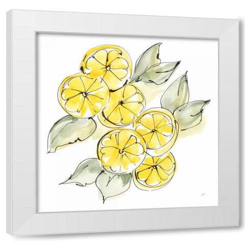 Cut Lemons II White Modern Wood Framed Art Print by Paschke, Chris