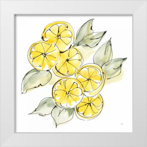 Cut Lemons II White Modern Wood Framed Art Print by Paschke, Chris