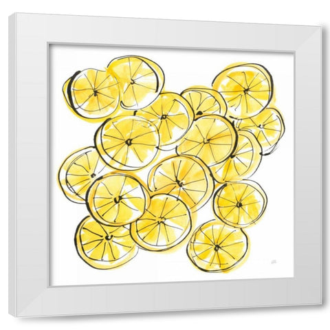 Cut Lemons III White Modern Wood Framed Art Print by Paschke, Chris