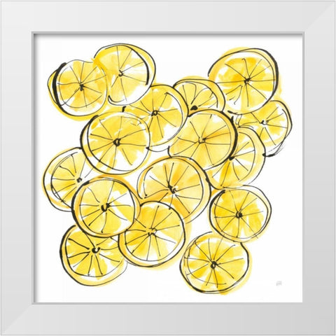 Cut Lemons III White Modern Wood Framed Art Print by Paschke, Chris