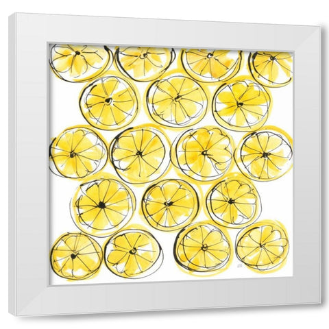 Cut Lemons IV White Modern Wood Framed Art Print by Paschke, Chris