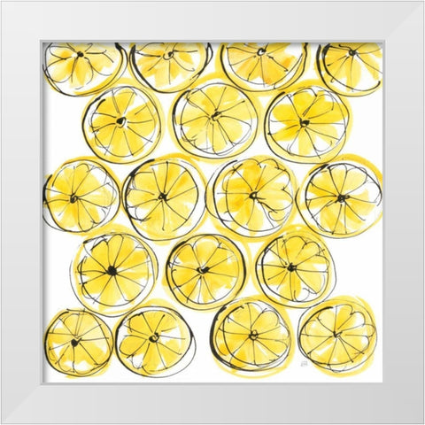 Cut Lemons IV White Modern Wood Framed Art Print by Paschke, Chris