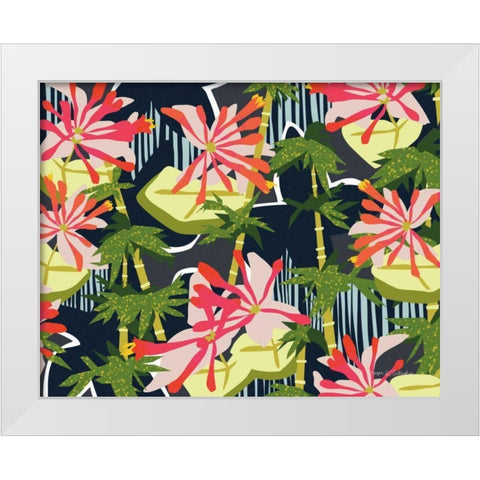 Bamboo Honeysuckle I White Modern Wood Framed Art Print by Gallagher, Megan