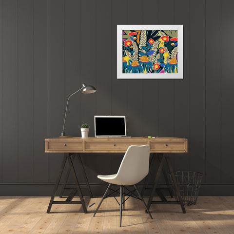Ferns and Wildflowers I White Modern Wood Framed Art Print by Gallagher, Megan