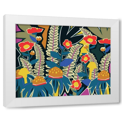 Ferns and Wildflowers I White Modern Wood Framed Art Print by Gallagher, Megan