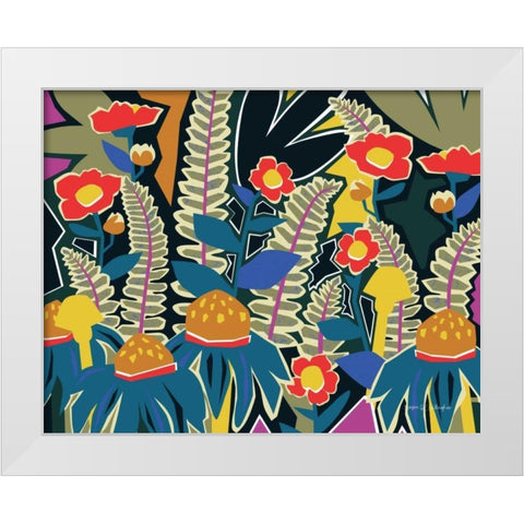 Ferns and Wildflowers I White Modern Wood Framed Art Print by Gallagher, Megan