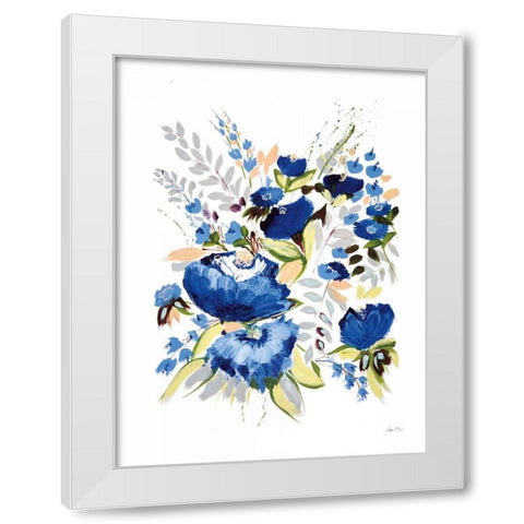 True Blue II White Modern Wood Framed Art Print by Davis, Joan E.