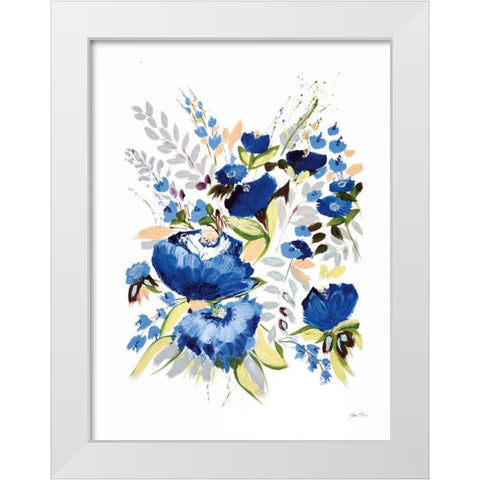 True Blue II White Modern Wood Framed Art Print by Davis, Joan E.