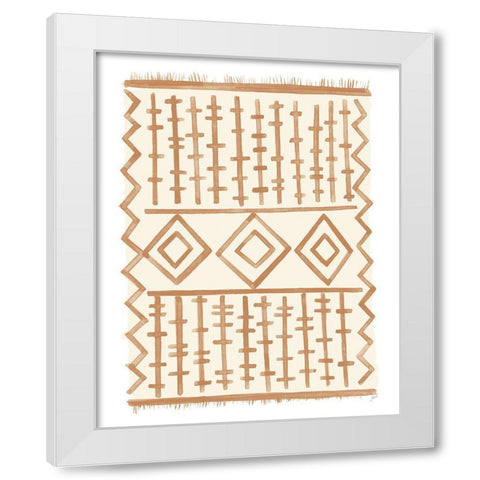 Brown Berber Rug III White Modern Wood Framed Art Print by Panganiban, Karyn