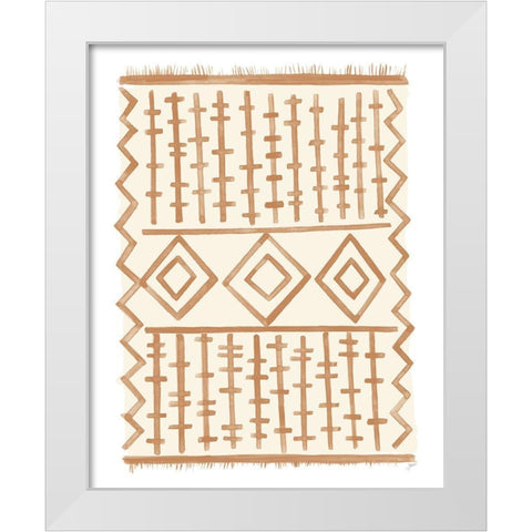 Brown Berber Rug III White Modern Wood Framed Art Print by Panganiban, Karyn