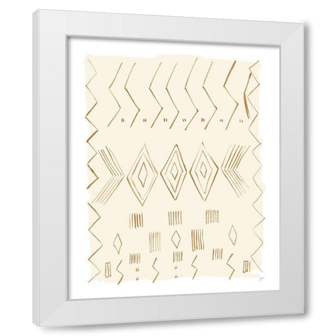 Brown Berber Rug IV White Modern Wood Framed Art Print by Panganiban, Karyn