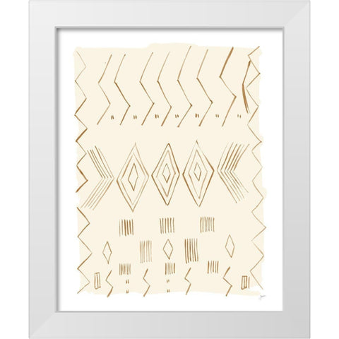 Brown Berber Rug IV White Modern Wood Framed Art Print by Panganiban, Karyn