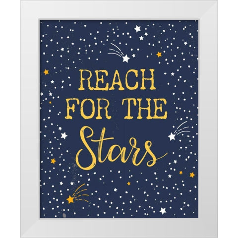 Reach for the Stars White Modern Wood Framed Art Print by Panganiban, Karyn