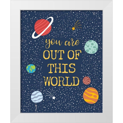 Out of this World White Modern Wood Framed Art Print by Panganiban, Karyn
